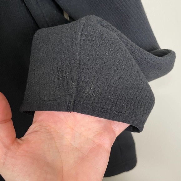 North Face Half Zip Long Sleeve Fleece Ribbed Black L - Picture 6 of 8